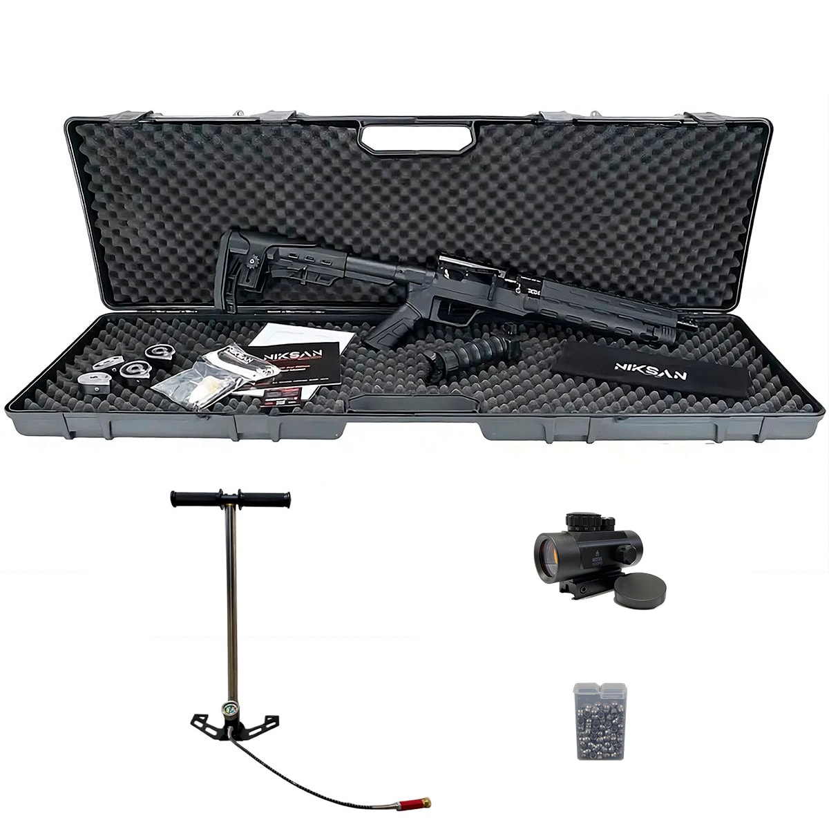 Carabina de Pressão PCP MOD NKS Tacto S 5.5mm - Tag + Reddot +