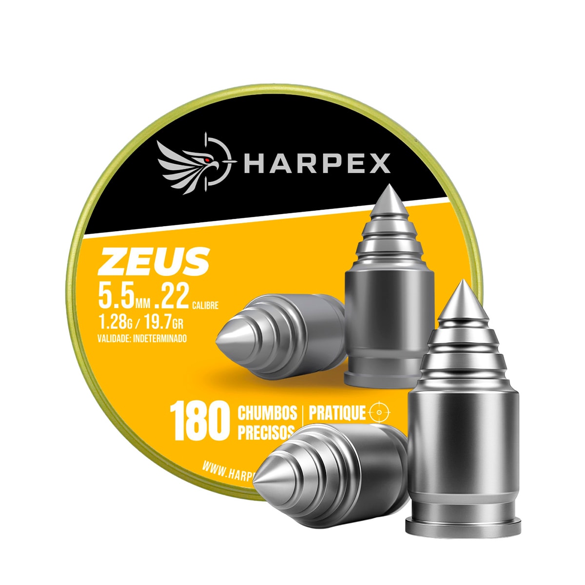 Chumbinho Zeus 5.5mm Lata 180 Unidades - Harpex - Tubarão Center