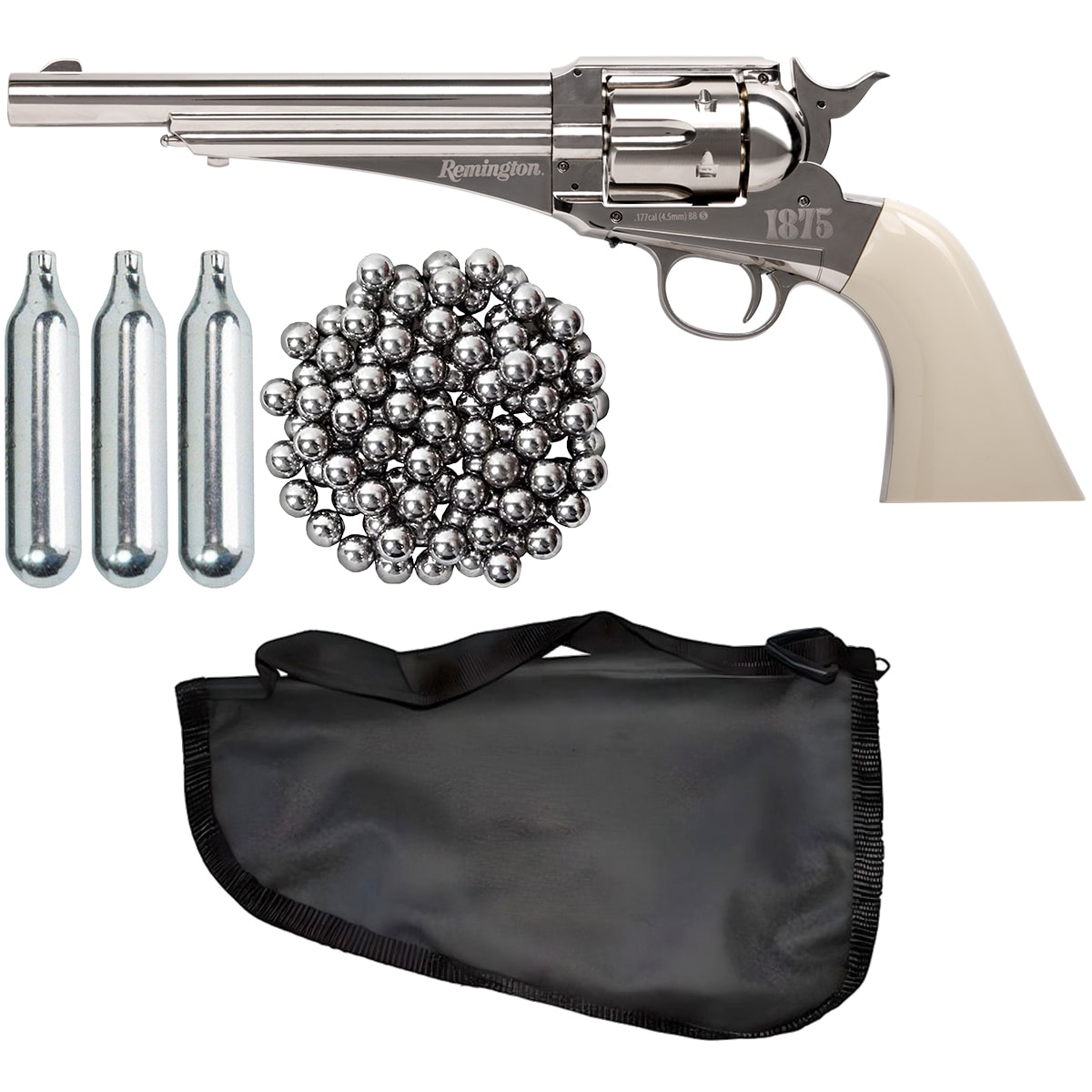 Revólver Co2 Remington Rr1875 4.5mm - Crosman + 3 Cilindros +